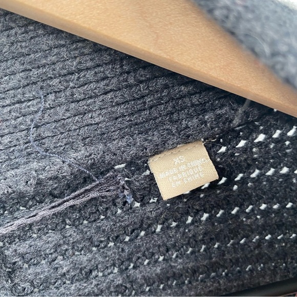 Anthropologie Knitted & Knotted Charcoal Gray Ribbed Knit Open Cardigan Sweater - Picture 6 of 6